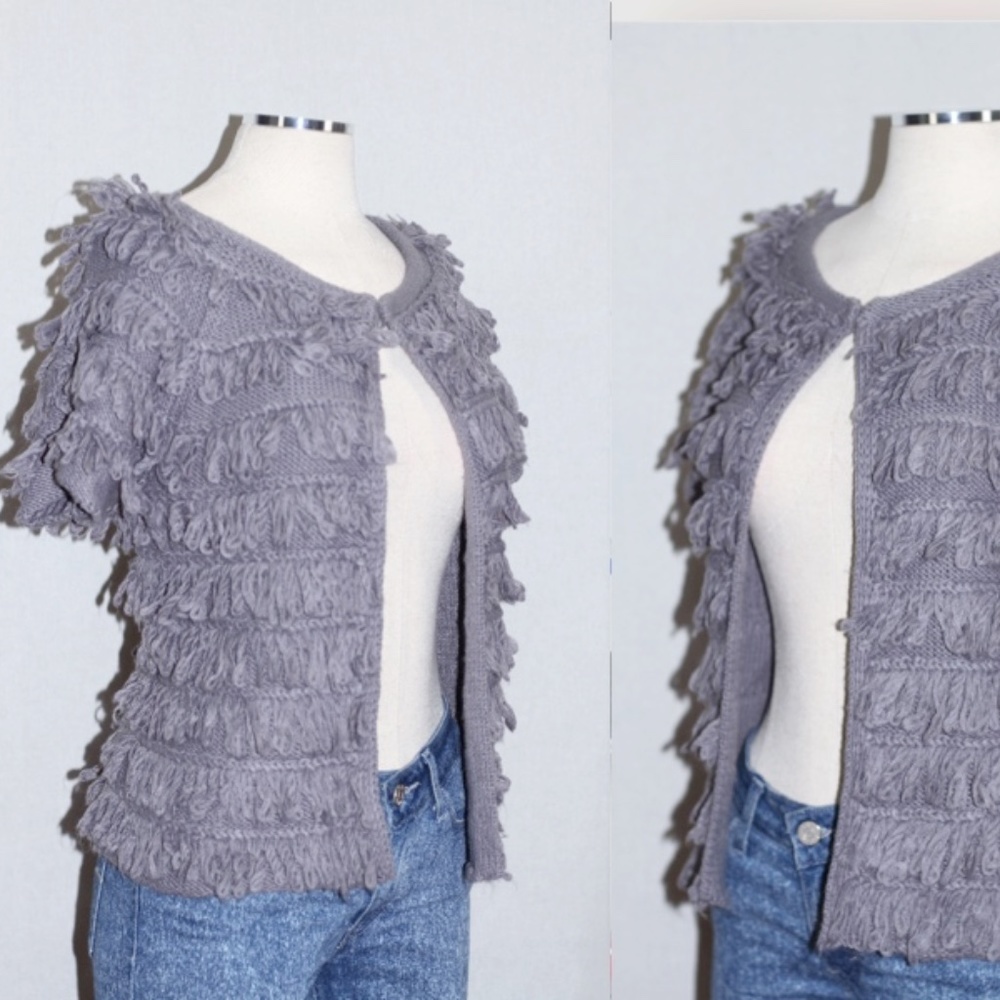 Grey Fringed Sweater - Picture 7 of 11